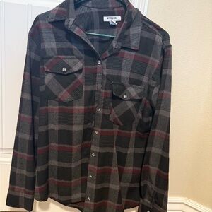 RSQ Plaid Shirt Womens - Black, Gray and Red